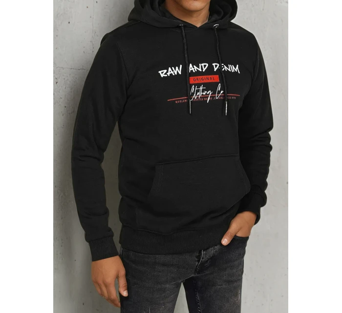 Pánská mikina s potiskem černá FashionStreet BX5709