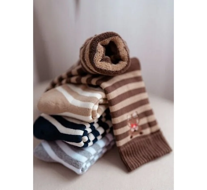 Milena Ponožky 0118-009 Pruhovaný medvídek Dámské froté 37-41