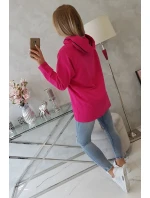 Tunika na zip s kapucí Oversize fuchsiová