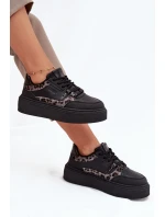 Dámské tenisky na platformě Big Star model 21706532 leopardí černé - Big Star Shoes