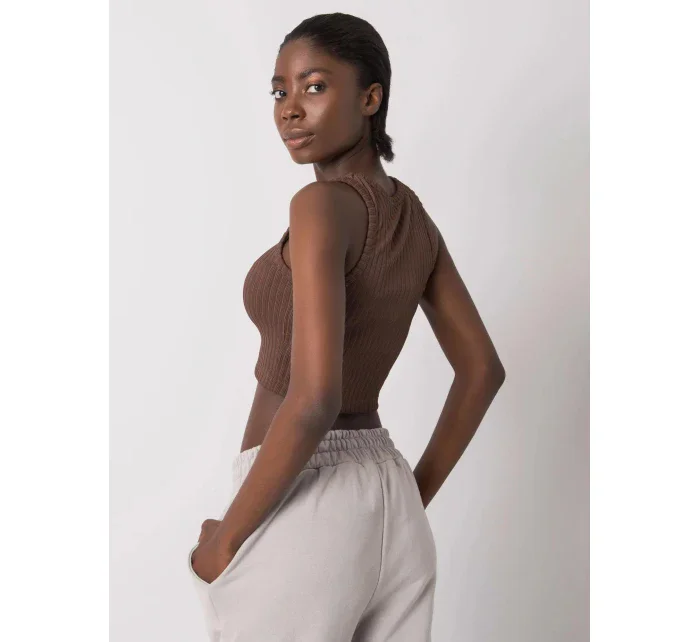 Dámský top TK RP TP 333435.19P tmavě hnědý