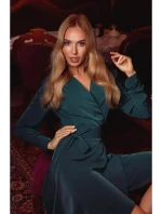 Dámské šaty M487 Tmavě zelená - MOE Dámské šaty M487 Tmavě zelená - MOE