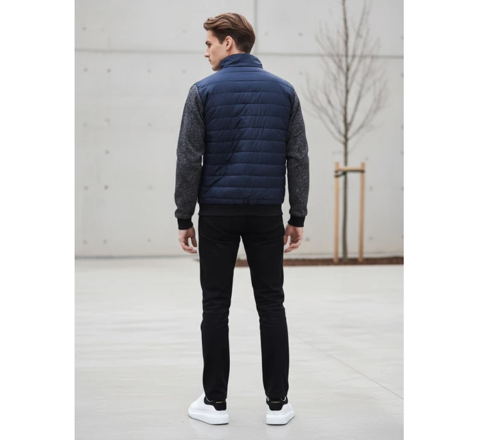 Pánská přechodná prošívaná bunda tmavě modrá FashionStreet TX4397