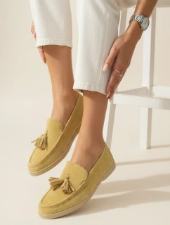 Dámské žluté semišové mokasíny FashionStreet ZY1342