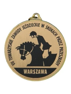 Medal złoty z miejscem na emblemat 25 mm - medal stalowy z grawerowaniem na laminacie