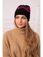 Dámská čepice Kira K374 black+pink