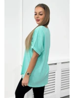Bavlněná halenka s kapsičkou mint