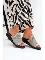 Dámské sandály na klínu s ozdobným páskem stříbrné Teriwes Dámské sandály na klínu s ozdobným páskem stříbrné Teriwes