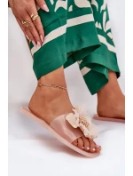 Průhledné Ploché Dámské Pantofle Se Syntetickým Květinou Nuda Vobetta Průhledné Ploché Dámské Pantofle Se Syntetickým Květinou Nuda Vobetta