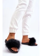 Dámské gumové pantofle s kožešinou černá Lucrece Dámské gumové pantofle s kožešinou černá Lucrece