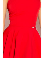 Rozevláté šaty s výstřihem Numoco - červené