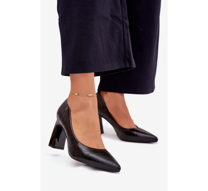 Dámské lodičky na širokém podpatku Vinceza – černé