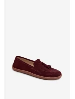 Kožené semišové mokasíny typu barefoot Zazoo – bordó Kožené semišové mokasíny typu barefoot Zazoo – bordó
