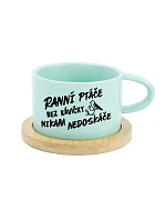 RANNÍ PTÁČE BEZ KÁVIČKY NIKAM NEDOSKÁČE - mint hrníček makronka 200 ml RANNÍ PTÁČE BEZ KÁVIČKY NIKAM NEDOSKÁČE - mint hrníček makronka 200 ml
