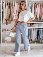 Dámské kalhoty se širokými nohavicemi MOBISKA modrá FashionStreet UY2617 Dámské kalhoty se širokými nohavicemi MOBISKA modrá FashionStreet UY2617