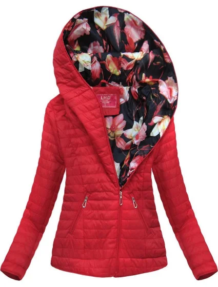 Červená bunda s asymetrickým zipem model 16143369 - LHD Červená bunda s asymetrickým zipem model 16143369 - LHD