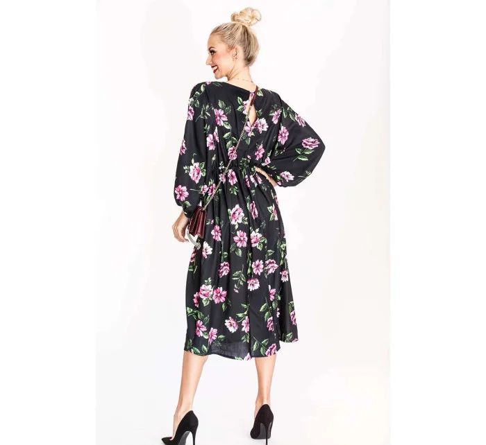 dámské květované šaty s kulatým výstřihem model 19514325 - Ann Gissy