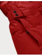 Dámská zimní bunda ve vínové bordó barvě s páskem model 21248042 - LHD