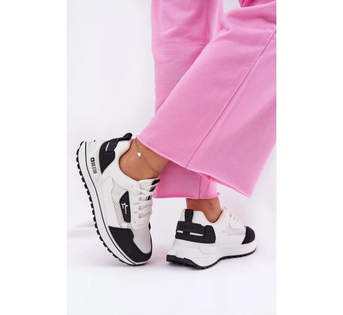 Dámské Sportovní Boty Na Platformě Big Star RR274A223 HI-POLY SYSTEM Bílá-Černá Dámské Sportovní Boty Na Platformě Big Star RR274A223 HI-POLY SYSTEM Bílá-Černá