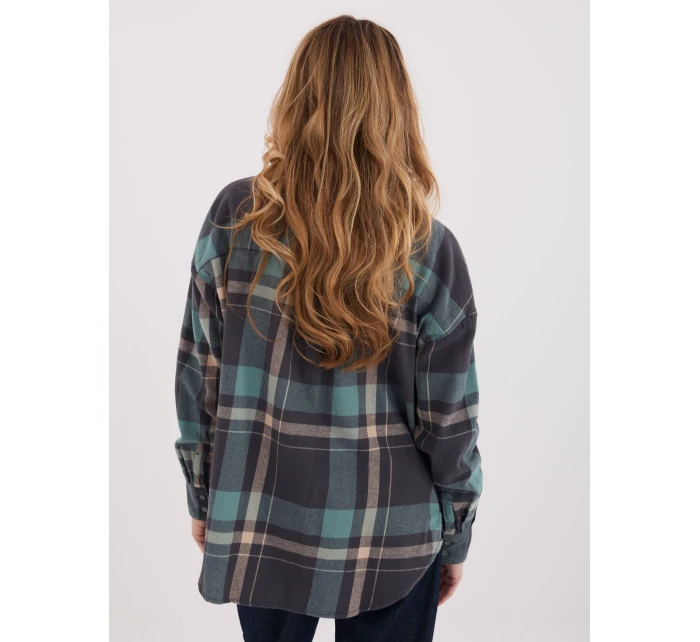 Košile D71720Z11085B šedá modrá Košile D71720Z11085B šedá modrá