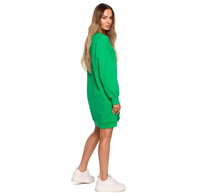 M676 Svetrová tunika se zipy - černá