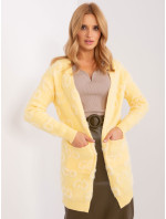 Světle žlutý dámský kardigan s kapsami