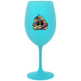 DUHOVÉ VESELÉ EE - tyrkysový pohár na víno 350 ml