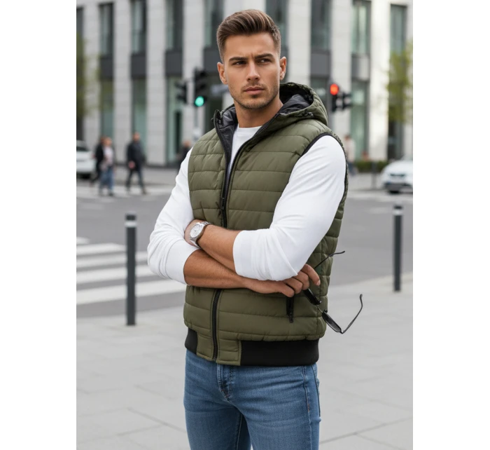 Pánská zelená vesta Dstreet model 21965589 - FashionStreet Pánská zelená vesta Dstreet model 21965589 - FashionStreet