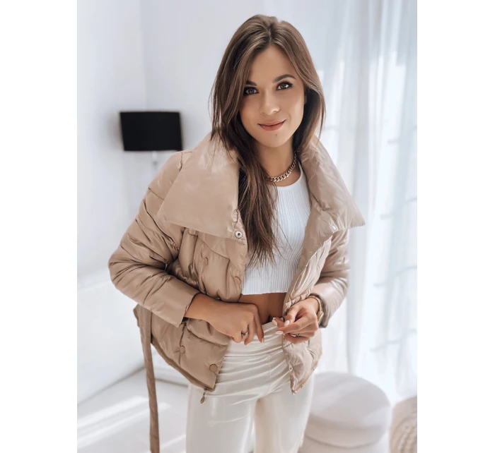 Dámský prošívaný kabát LONDON PREMIUM camel FashionStreet TY3346