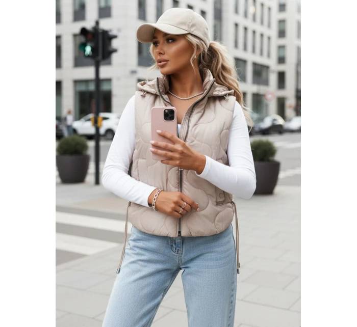 Dámská prošívaná vesta světle šedá Dstreet model 21974282 - FashionStreet