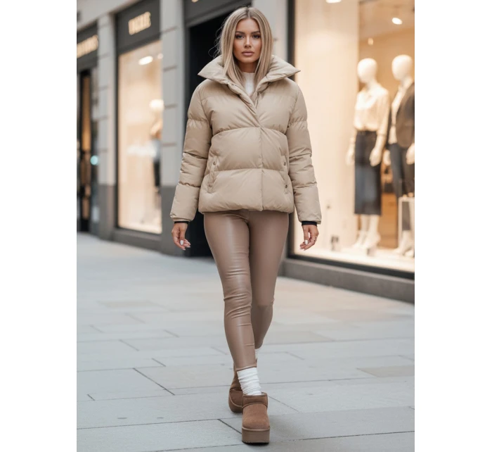 Dámská prošívaná zimní bunda LARO light beige FashionStreet TY4703z