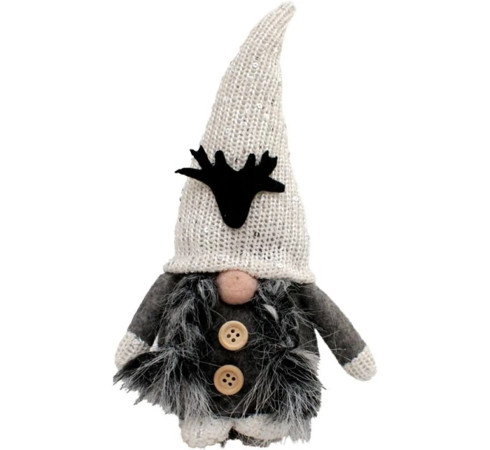 DEKORATIVNÍ TRPASLÍK 25CM S FLITRY ŠEDÁ DÍVKA