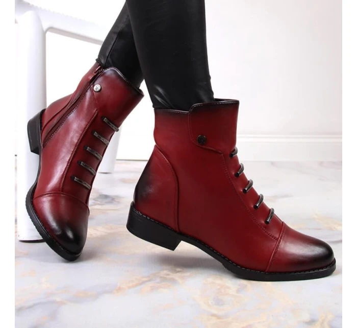 Jezzi W JEZ52G zateplené zdobené boty červená