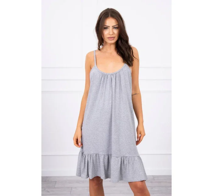 Šaty s tenkými ramínky šedé