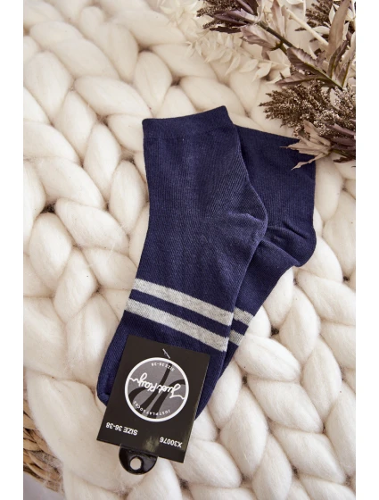 Dámské bavlněné kotníkové ponožky námořnická modrá Dámské bavlněné kotníkové ponožky námořnická modrá