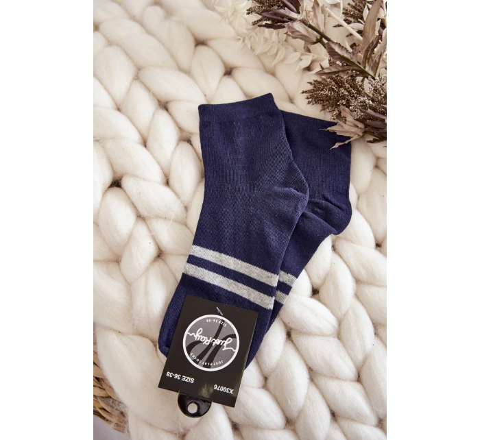 Dámské bavlněné kotníkové ponožky námořnická modrá Dámské bavlněné kotníkové ponožky námořnická modrá