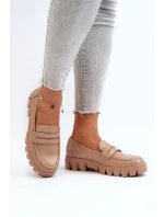 Dámské mokasíny z ekologické kůže béžové model 21649247 - VINCEZA