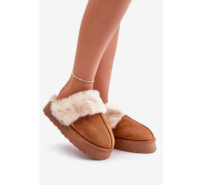 Dámské Sněhové Pantofle Na Silné Podešvi S Kožíškem Camel Doriola Dámské Sněhové Pantofle Na Silné Podešvi S Kožíškem Camel Doriola