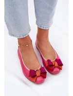 Kožené Baletky S Mašlí model 21695039 Fuchsie - Maciejka