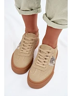 Dámské tenisky s kůží Big Star Béžové model 22042750 - Big Star Shoes
