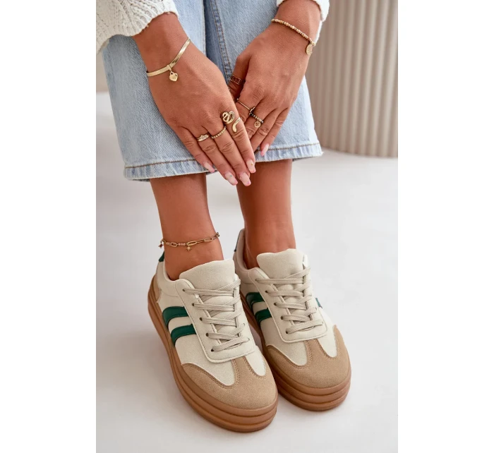 Dámské Tenisky Na Platformě Béžovo-Zelené Nesonice Dámské Tenisky Na Platformě Béžovo-Zelené Nesonice