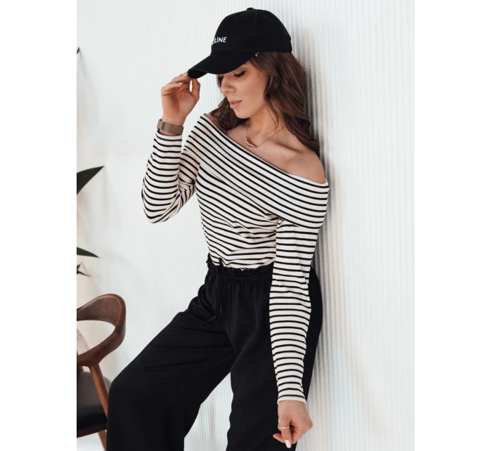 Dámská pruhovaná halenka černá Dstreet model 21972894 - FashionStreet Dámská pruhovaná halenka černá Dstreet model 21972894 - FashionStreet