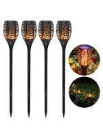 SOLÁRNÍ SVÍTILNA TANČÍCÍ PLAMENY 10X10X79CM 36 LED DIOD