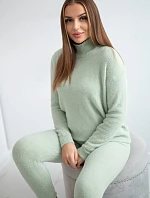 Dvoudílný svetrový set alpaka tmavě mátový