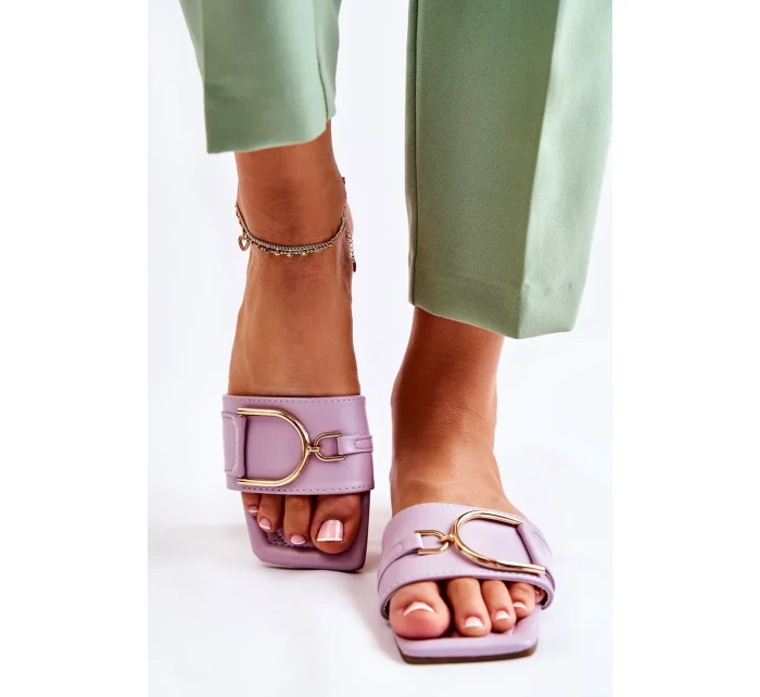 Dámské klasické kožené pantofle s zdobením fialový Shilla Dámské klasické kožené pantofle s zdobením fialový Shilla