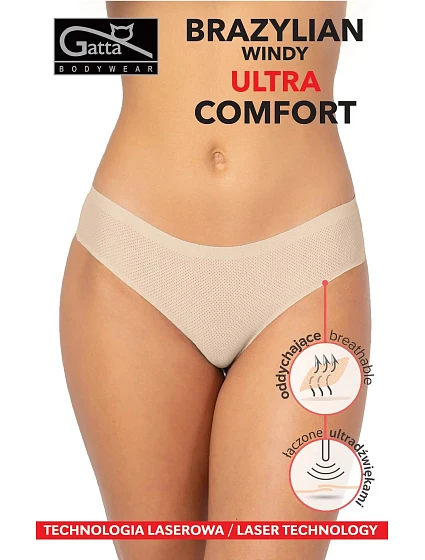 Dámské kalhotky brazilky 41670 Windy Ultra Comfort béžové - Gatta