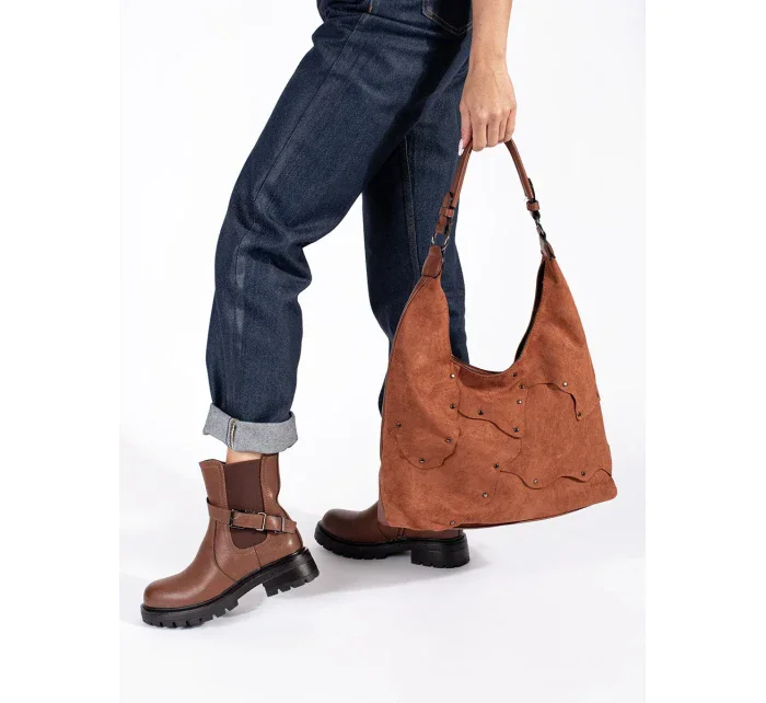 Komfortní hnědé kotníčkové boty dámské platforma Komfortní hnědé kotníčkové boty dámské platforma