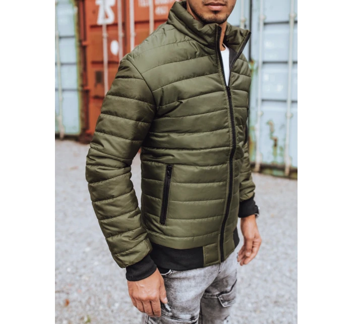 Pánská přechodná prošívaná zelená bunda FashionStreet TX3408z Pánská přechodná prošívaná zelená bunda FashionStreet TX3408z