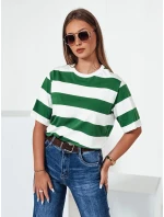 Dámské pruhované tričko ALMIN zelené FashionStreet RY2560