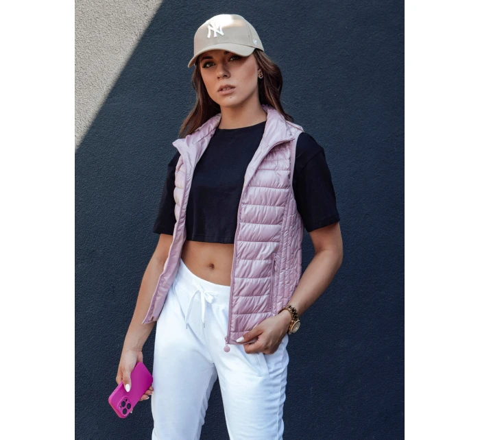 Dámská prošívaná vesta se stojáčkem STYLISHZ růžová FashionStreet TY4450 Dámská prošívaná vesta se stojáčkem STYLISHZ růžová FashionStreet TY4450